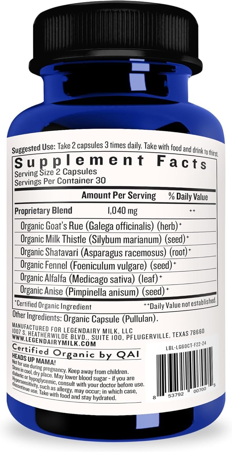 Legendairy Milk Liquid Gold Lactation Support | Lactation Supplement with Organic Goats Rue, Milk Thistle, Shatavari, Fennel, Alfalfa & Anise | Breastfeeding Supplements, 60 Count (Pack of 3)