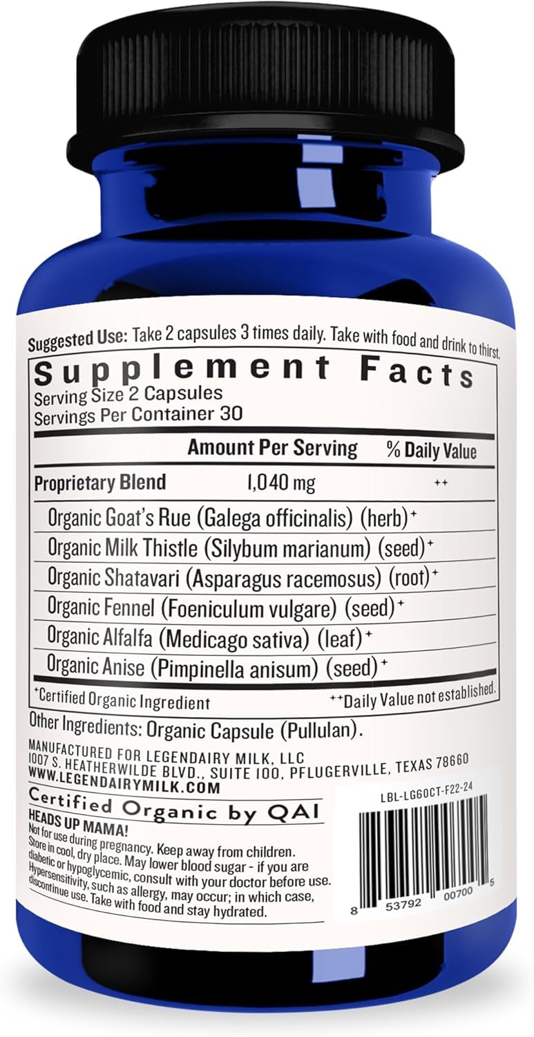 Legendairy Milk Liquid Gold Lactation Support | Lactation Supplement with Organic Goats Rue, Milk Thistle, Shatavari, Fennel, Alfalfa & Anise | Breastfeeding Supplements, 60 Count