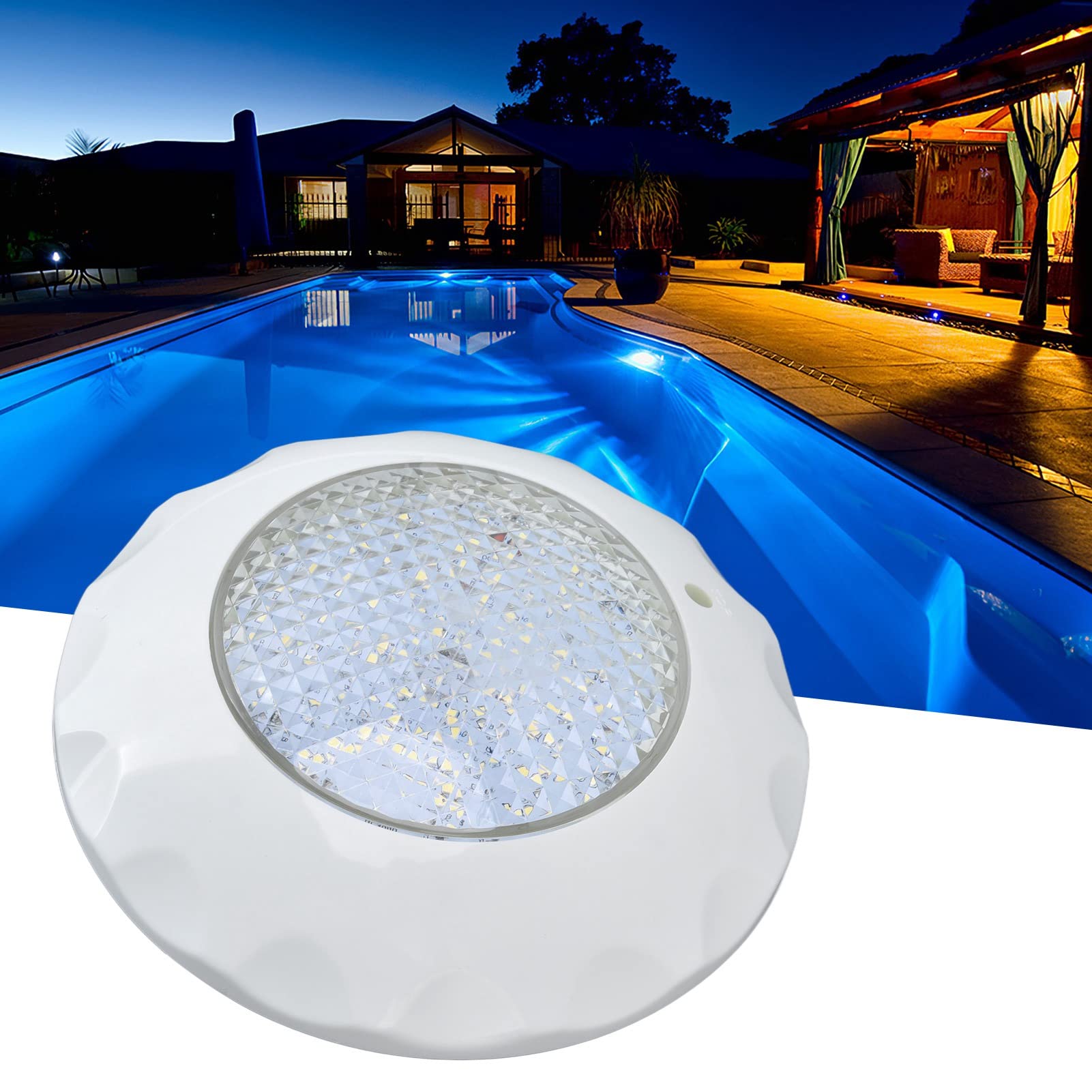 Tbest Ac12V 9W LED-Poolleuchte Ip68 Wasserdichte Schwimmbadleuchte Wandmontierte Unterwasserleuchte für Außenteich 6500K Beleuchtungsprodukte Außenbeleuchtung