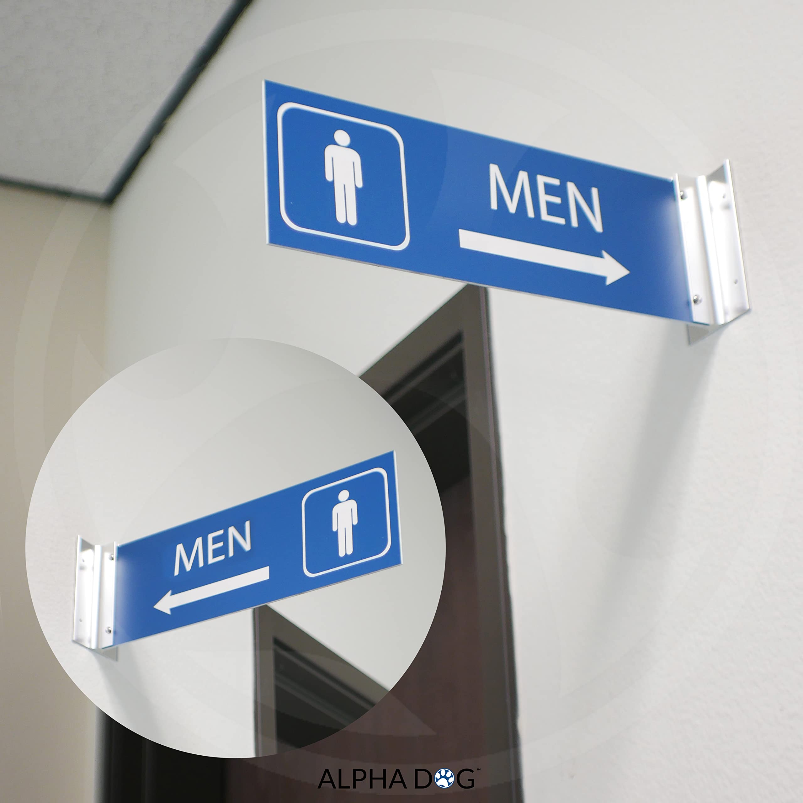 Double Sided Hallway Arrow Sign ALPHA DOG SIGNS Corridor Projecting ...