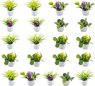 21 Pcs Miniature Dollhouse Plants Doll House Mini Potted Miniature Bonsai Plant Moss Landscape Artificial Tiny Greenery Ornament for Dollhouse Craft Dollhouse Table Decoration