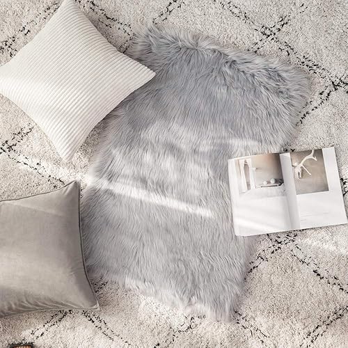 Miniatura 7 de MIULEE - Alfombra de piel sintética decorativa de lujo, muy suave, peluda, para poner al lado de la cama, sofá, suelo y habitación del bebé