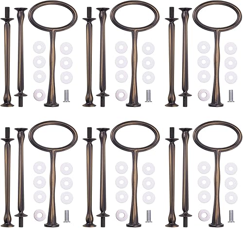 Soporte dorado retro de 3 niveles para cupcakes de 15 pulgadas, soporte ovalado de metal para hacer tú mismo, soporte para platos de frutas,