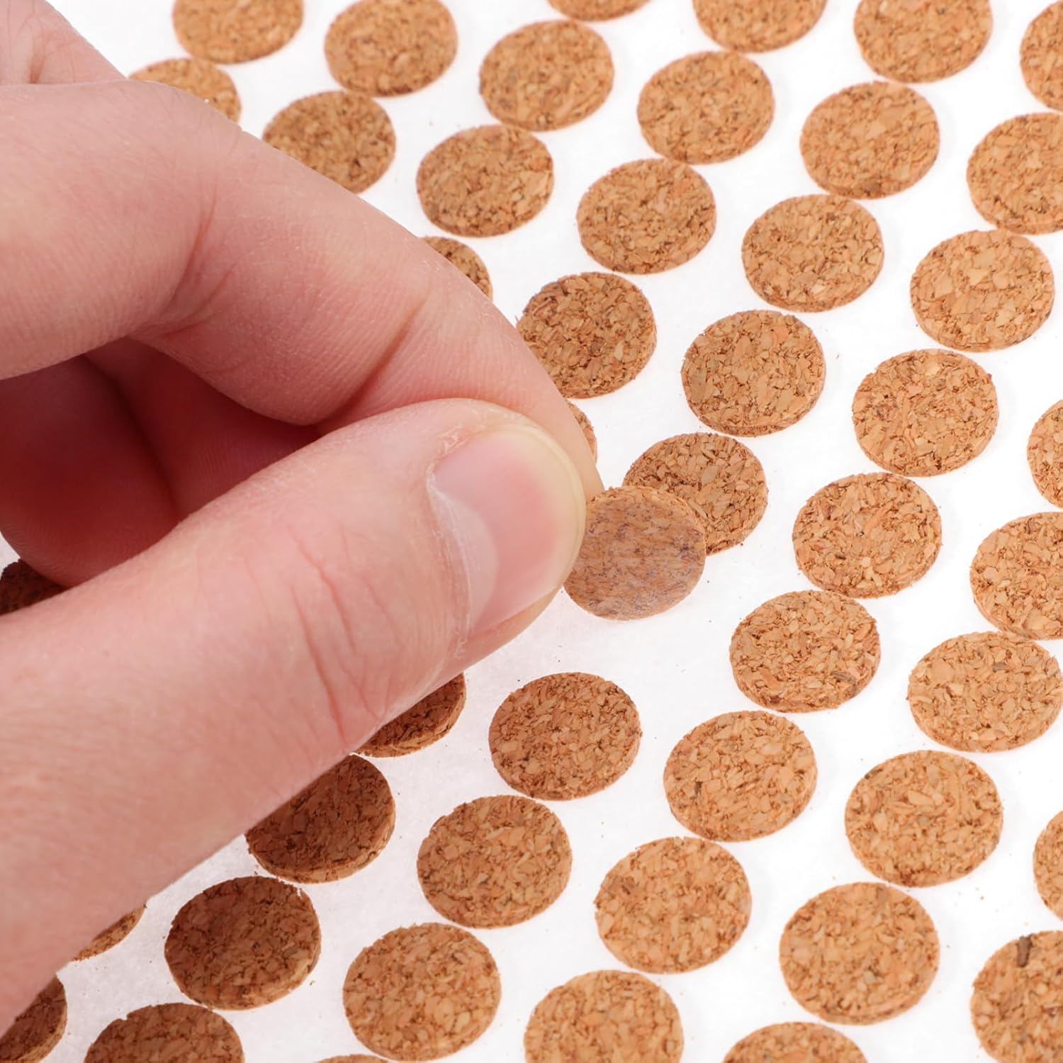 Outanaya 2000Pcs Self Adhesive Cork Dots for Cabinet Door Bumpers Thick Noise Dampening Pads Furniture Protectors for Home Office DIY Projects