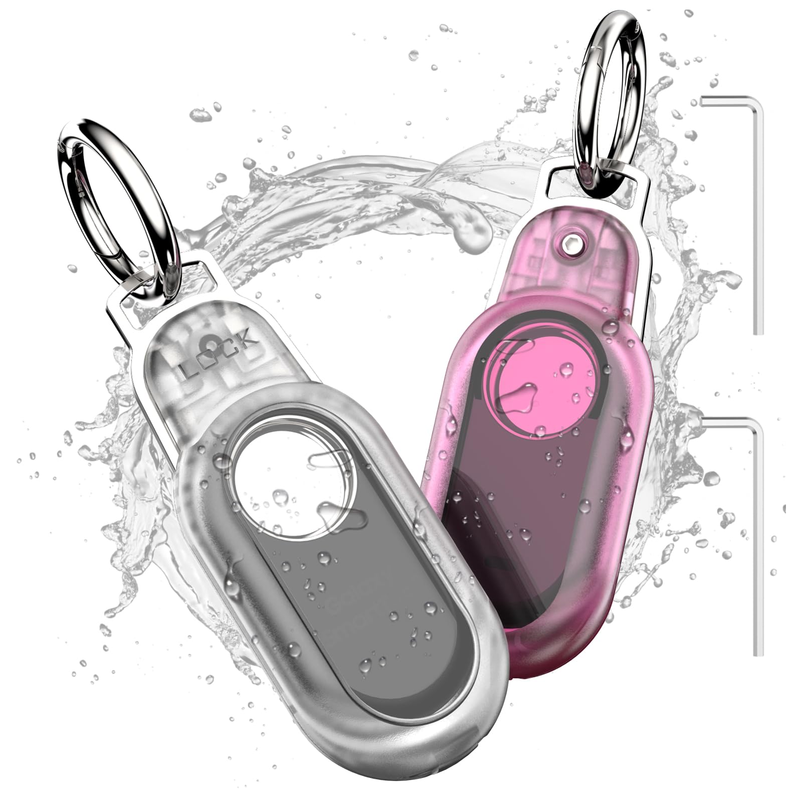 2 Pack Waterproof Keychain Holder Case for Samsung Galaxy SmartTag2, Tracker Protective Case Compatible SmartTag 2, Smart Tag 2 Holder with Key Ring