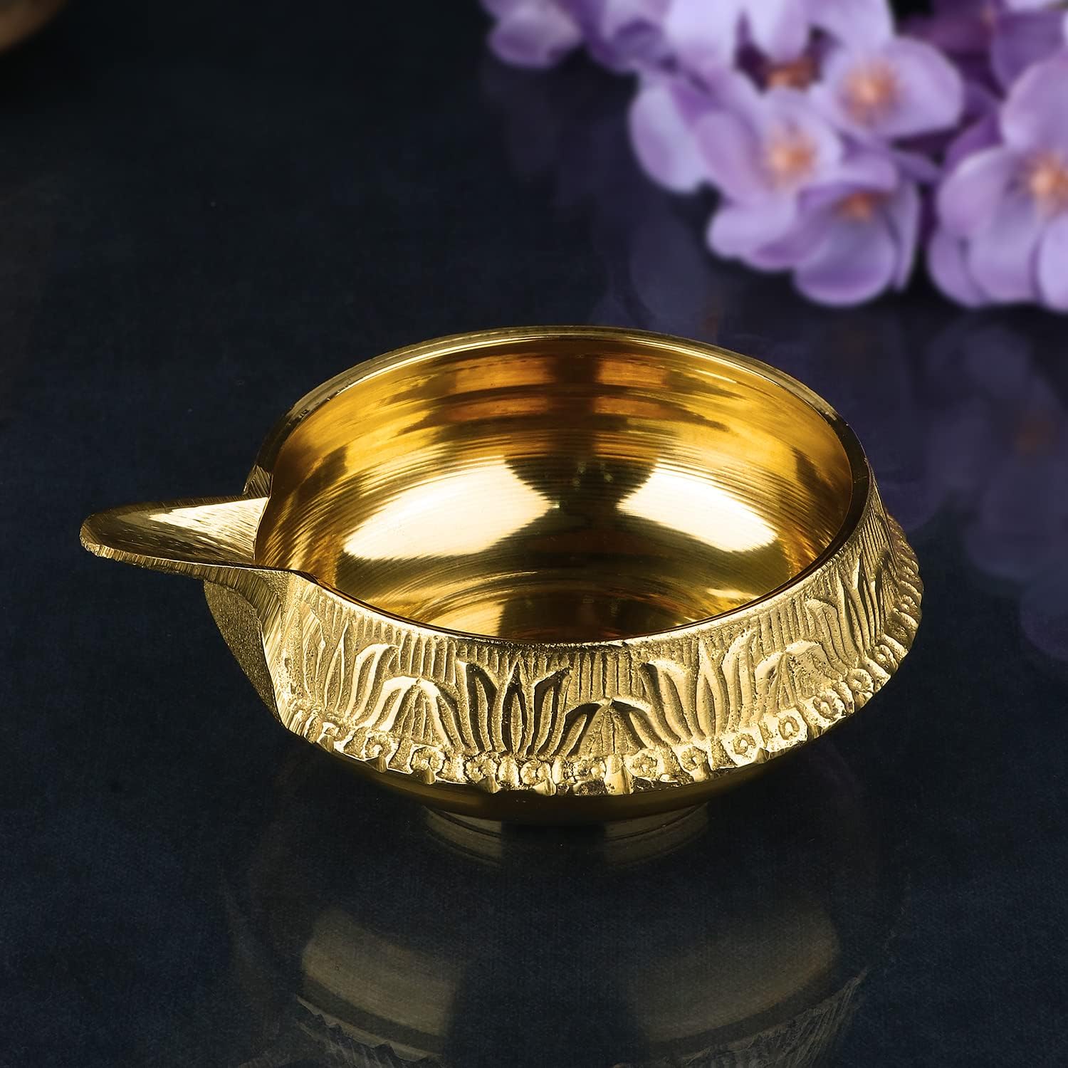 SATVIK Super Large Size Kuber Brass Aarti Diya with 16 Inch Red Akhand Jyoti for Puja Jyot Oil Lamp Festive Diwali Mandir Temple Aarti Pooja Dia with Akhand Jyot Red Wick (Super Large)