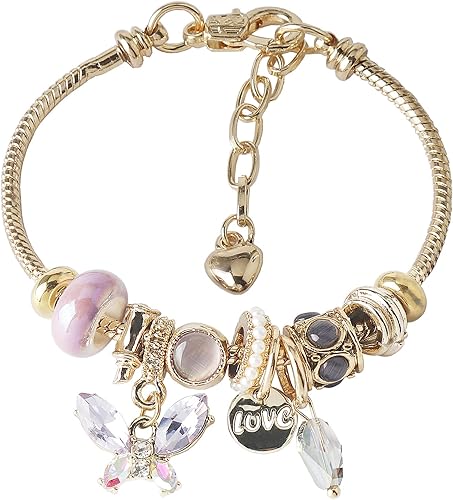 DS Charm Bracelets for teen girls exquisite cute cartoon friendship bracelet Gold Stainless Steel Bangle birthday Gift box Adjustable little girls