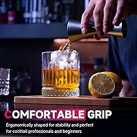 Vista 5 de Lexenic Jigger de doble marca de onzas/ml para camarero, acero inoxidable 304 resistente doble jigger de cóctel con 7 medidas
