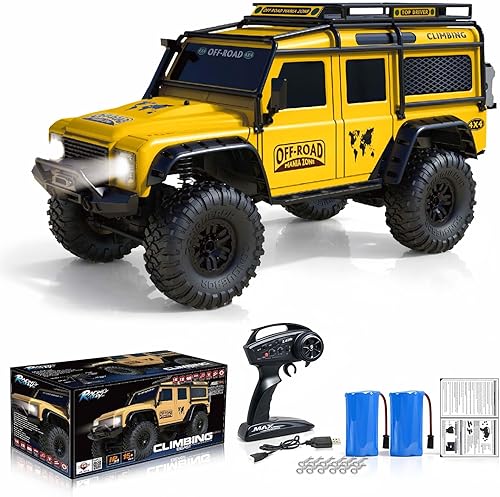 Miniatura 12 de Autos RC RC Crawler 1/10 Escala RTR Auto de Control Remoto 4WD 2.4GHz Cepillado Vehículo de Carreras Todoterreno Grado Pasatiempo Modelo con Luces