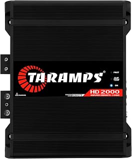 Taramps HD 2000 Black 2 Ohms 1 Channel 2000 Watts RMS MAX, Digital Amplifier Car Audio, Monoblock, LED Monitor Indicator, Class D, Crossover, 2k amp, Full Range, Sound Quality