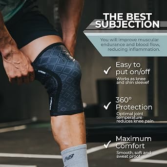 PICSIL Neoprene Knee Sleeve, Knee Brace for Stability and Compression, Stretchable Knee Pads for Training, Non-Slip, Breathable Knee Support Neoprene, Unisex, 1 Pair, 7mm Thick, Black, Small