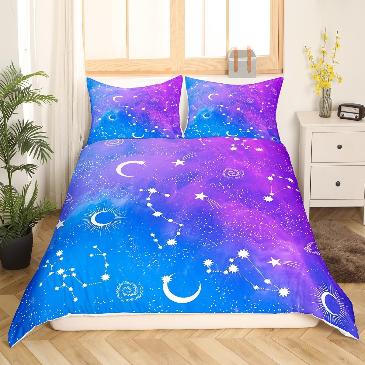 Housse De Couette Standard Lune Planétaire - Motif Astrologie Lunaire - Multicolore