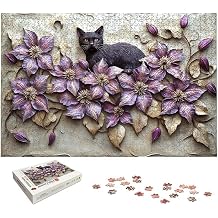 Cat Puzzle 5000 Pieces, Flower Puzzles for Adults 5000 Pieces, Wooden Puzzle for Adults, Jigsaw Puzzles with Exquisite Packaging Box, Challenging Game for Families, Home Decor, Gifts for Women,6135