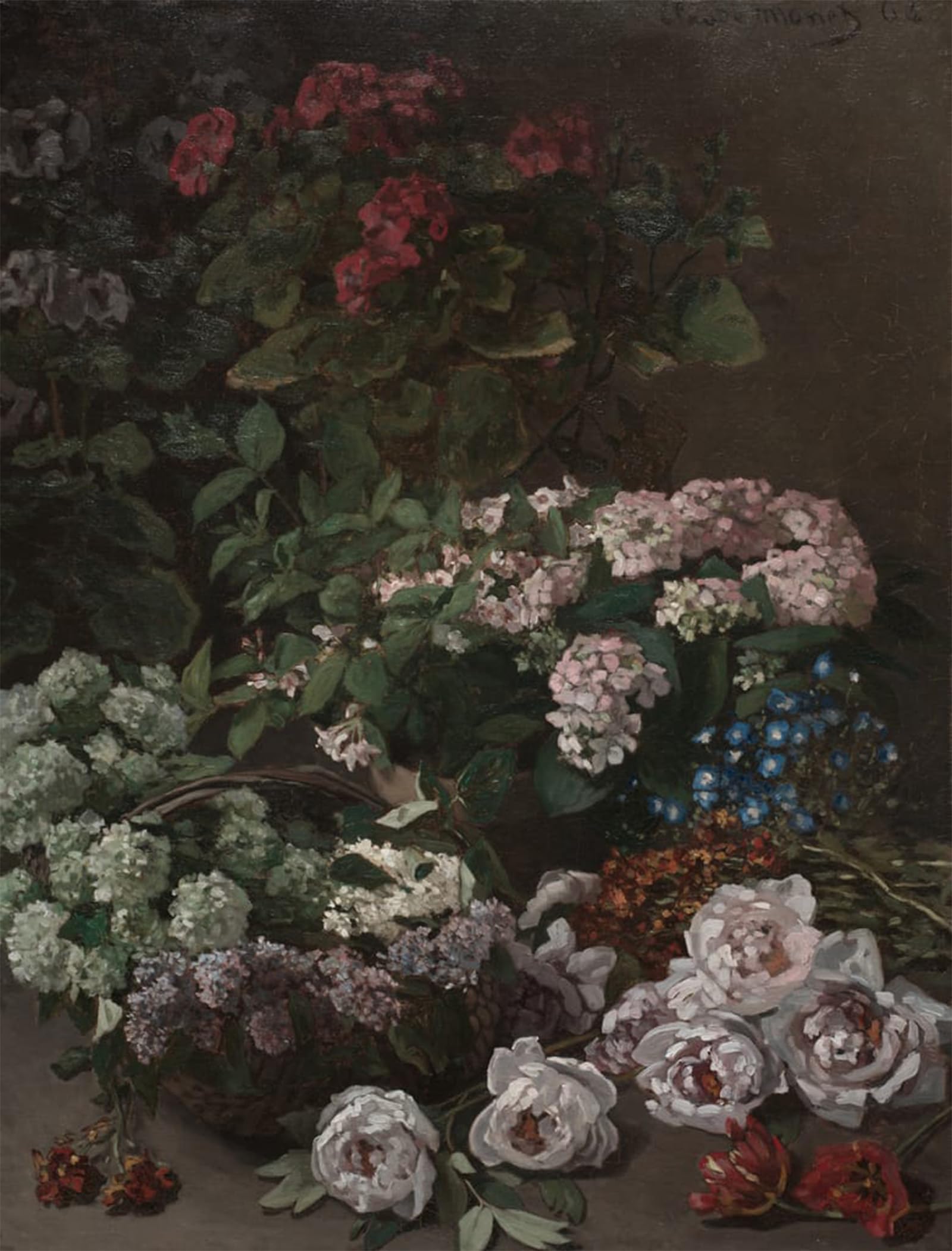 Toile Fleurs de printemps de Claude Monet affiche décorative de bureau 60x90cm