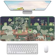 Cute Large Mouse Pad, Kawaii Extended Mouse Pad Desk Pad Easy Typing for Typing Office Game 35.4 x15.7 in - Kawaii Frog