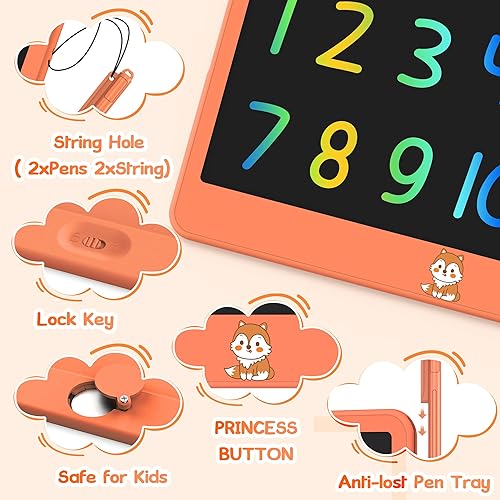 Vista 23 de Hockvill Tableta de escritura LCD para niños, juguetes para niñas y niños, almohadilla de dibujo para niños de 3, 4, 5, 6 y 7 años, tablero de Verde