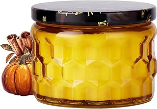 Pumpkin Chai Candle, Fall Candle for Home Scented, Autumn Candles for Women & Men, House Warming Gift, Small Candle Jar, 4.2 Ounce, 28Hour Burn Time, Halloween Candles Gift, Barn Fall Decor Pottery