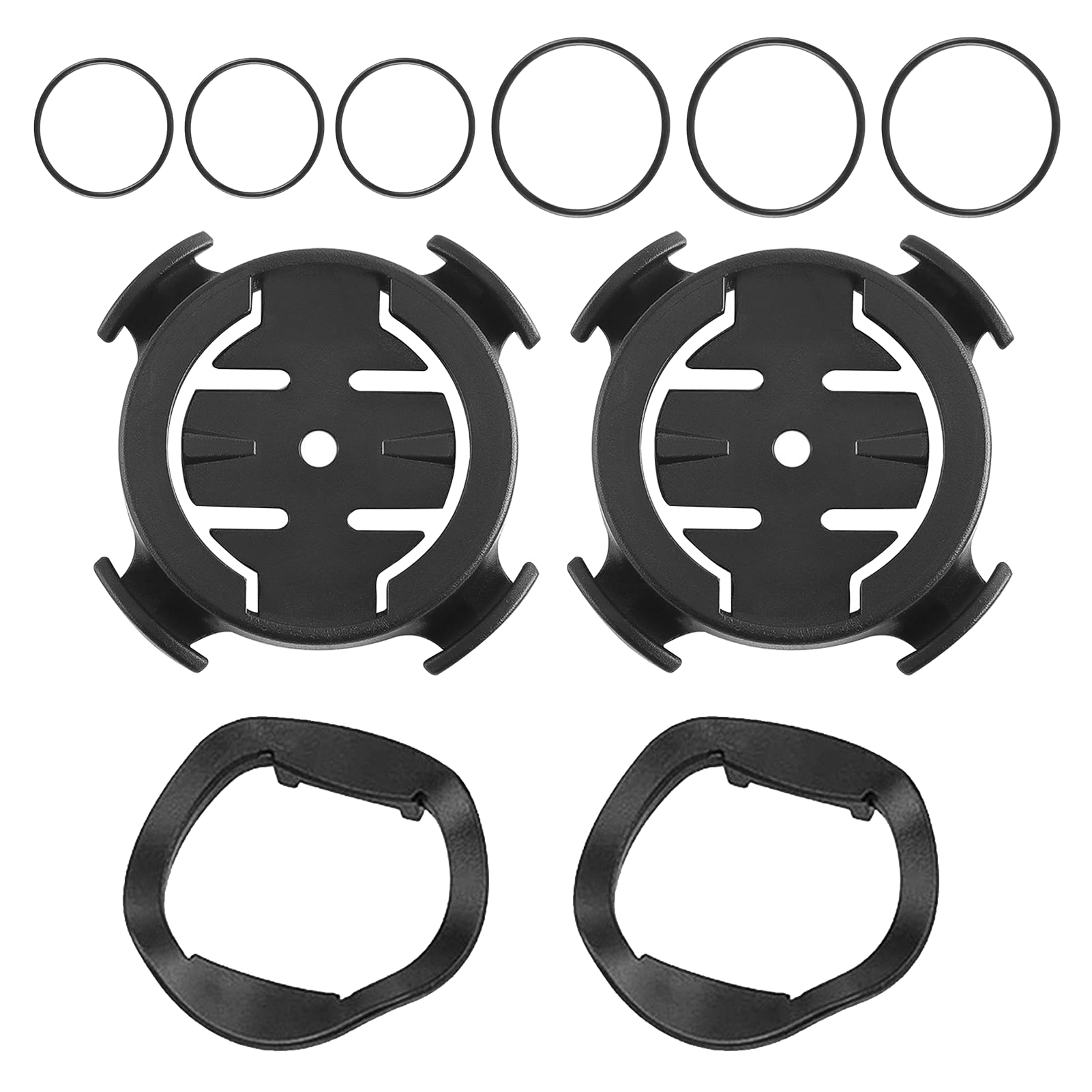 Ebksqs 2 Piezas Soporte GPS Bicicleta, Montura para Manillar con Correa de Silicona, Compatible con Edge 200/500/520/800 y iGPSPORT iGS50/618 (ABS, 22-40mm) - 2