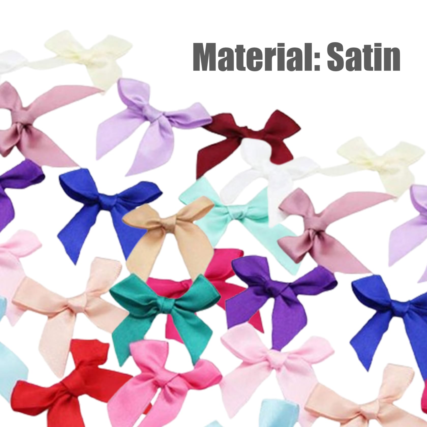 Twist Tie Strik, 100 stuks satijnen lint strikken, mini lint ambachtelijke strikken, kleine veelkleurige doe-het-zelf ambachtelijke kleine strikjes voor cadeauverpakking haarclip bloem boeket bruiloft