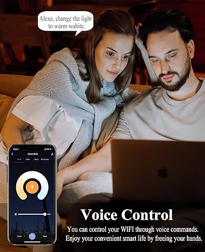 Miniatura 3 de CMARS Bombillas LED inteligentes E12, bombilla inteligente WiFi compatible con Alexa Google Home IFTTT, bombilla regulable y RGB que cambia de