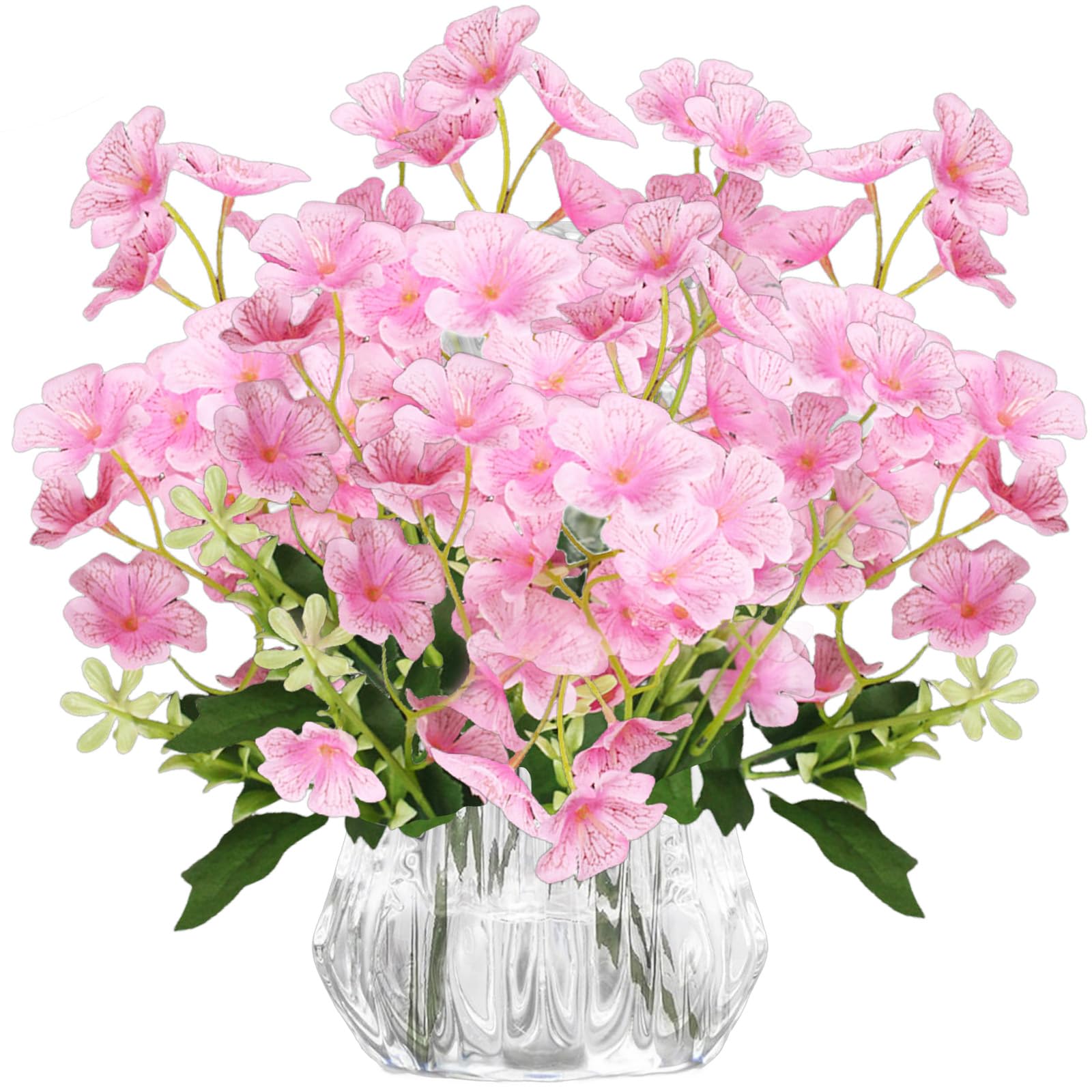 astylishome Pink Artificial Flower 100 Bundles Violets Fake Faux Greenery for Flowers Arrangement Plants for Outdoor Indoor Front Door Home Garden Window Wall Decor 0420