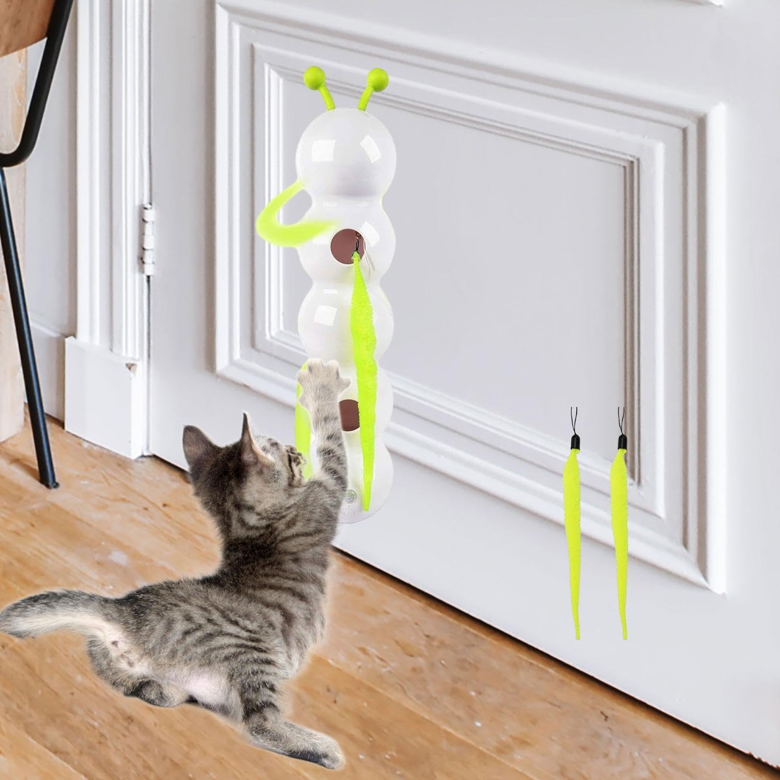 Colcolo Neckendes Katzenspielzeug, intelligenter Begleiterstab, lustiger automatischer Rollwurm, realistische Wackelbewegung für kleine Katzen,
