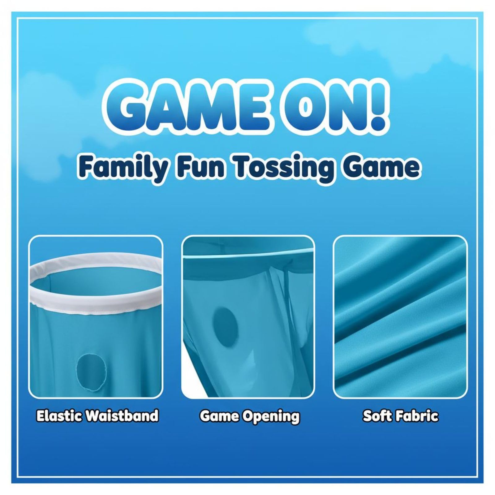 Granny Pants Yard Game, riesiges Wurfspiel mit 4 Hüpfbällen und Luftpumpe, Familienspiel für draußen, ideal für Familienfeiern, Teamrunden und Partys, leicht aufzubauen, für viele Anlässe, blau