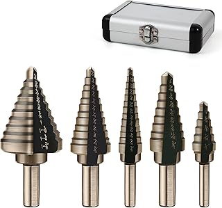 KASTWAVE 5 Pcs HSS Titanium Step Drill Bits