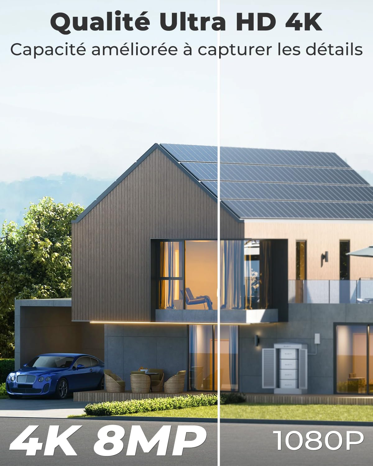 GENBOLT 4K WiFi Caméra Surveillance Extérieur,8MP Dual Lens Camera CCTV IP