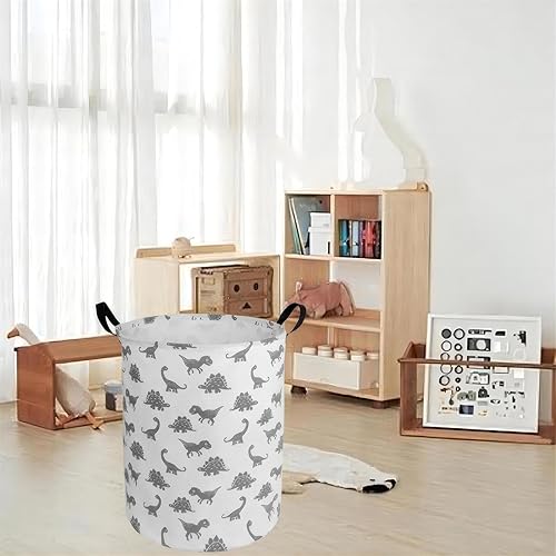Miniatura 3 de ZUEXT Cesta de lavandería grande de dinosaurio de 19.7 x 15.7 pulgadas, impermeable, plegable, con asas, para ropa, habitación de niños, guardería,