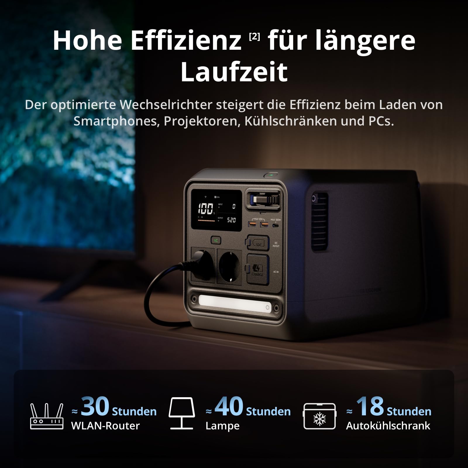 DJI Power 1000 Mini tragbare Powerstation, 1008-Wh-LFP-Akku, kompakte Größe, maximale Ausgangsleistung 1000 W, in 58 min von 0% auf 80% geladen, Stromgenerator für Zuhause, Camping