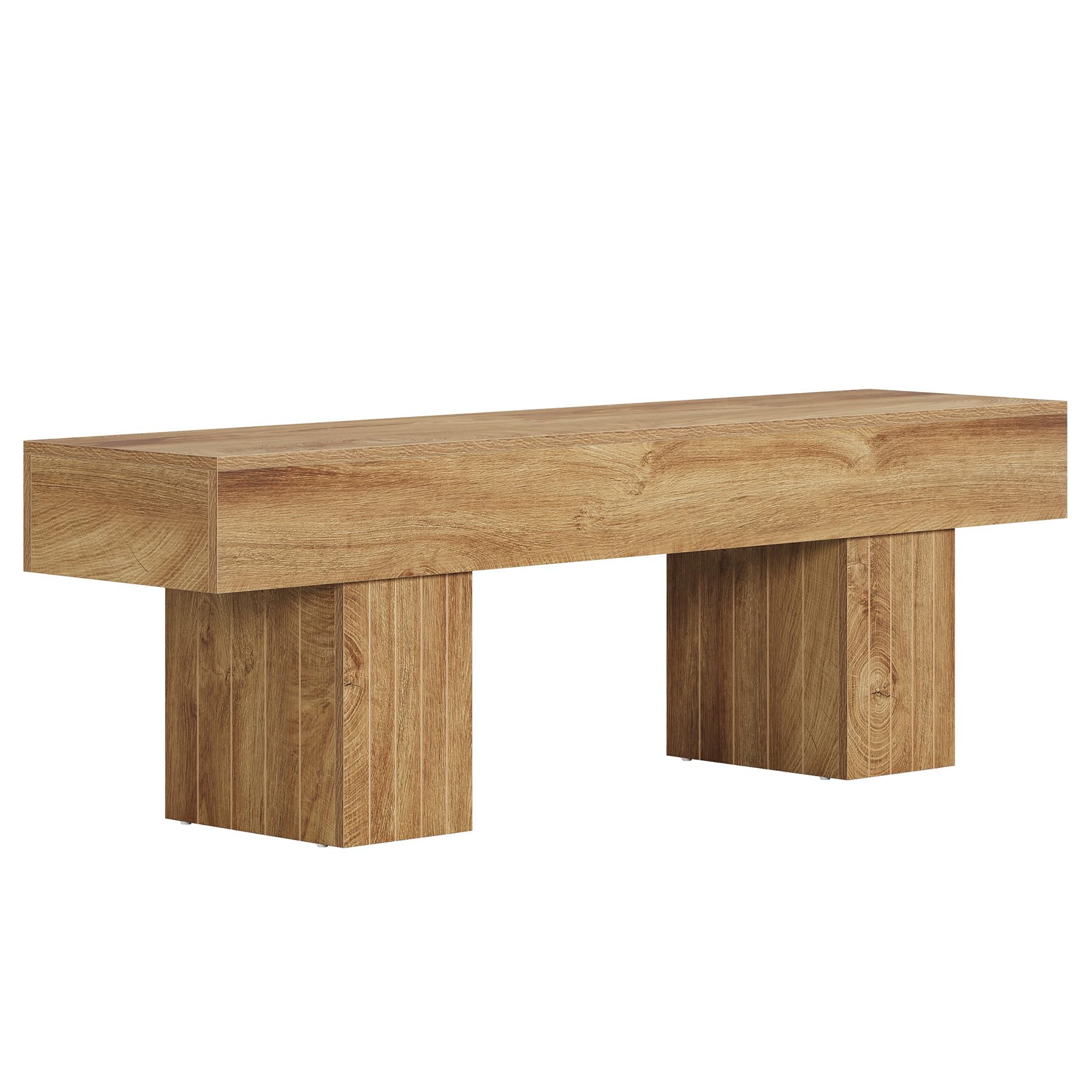Tribesigns 140 cm Sitzbank Esszimmerbank, Bauernhaus Holz-Bank Küchenbank Lange Sitzbank für Wohnzimmer, Flur, Eingangsbereich, Schlafzimmer, Fußende des Bettes,Braun