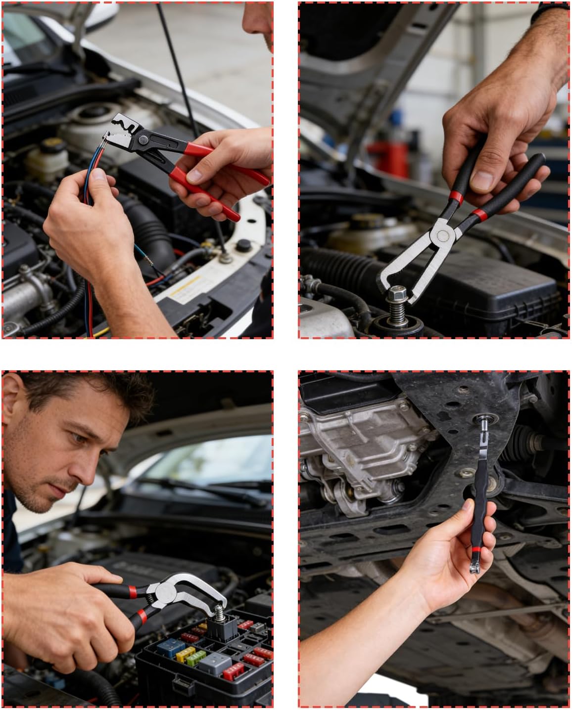 7 PCS Electrical Disconnect Pliers Connector with Automotive Electrical Connector Removal Tools, Car Electric Plug Wire Separator Set with Gloves & Storage Bag