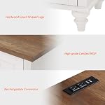 WAMPAT Nightstand with Charging Station,Farmhouse End Sofa Table with USB Ports&Power Outlets for Living Room,Bed Side Table with 2 Drawers for Bedroom,Oak White