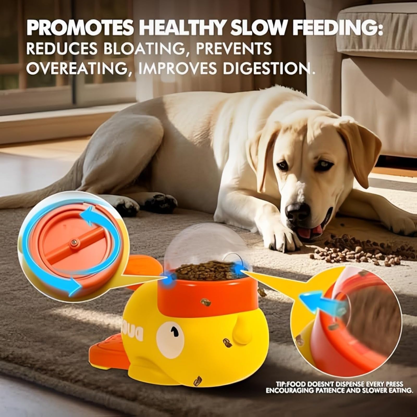 Dispensador de alimentos para perros, juguete interactivo de alimentación lenta para perros, rompecabezas de estimulación cerebral, juguetes para el aburrimiento, perros pequeños y medianos, antigoteo