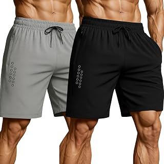 3Colors RGB Men's Outdoor Quick Dry Lightweight Sports Shorts Zipper Pockets-Dot Holes Price In India