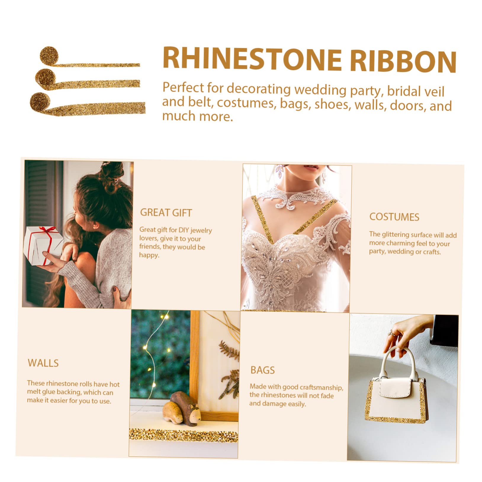 9stücke Strassband Roll Mit Heißkleber Glitzerndes Dekorationsmaterial Für Hochzeiten Und Partys Für Bastelprojekte Und Kreative Designs