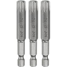 HARFINGTON T50 Torx Head Screwdriver Bit 1/4" Hex Shank 2.6"/65mm L 3 Pcs