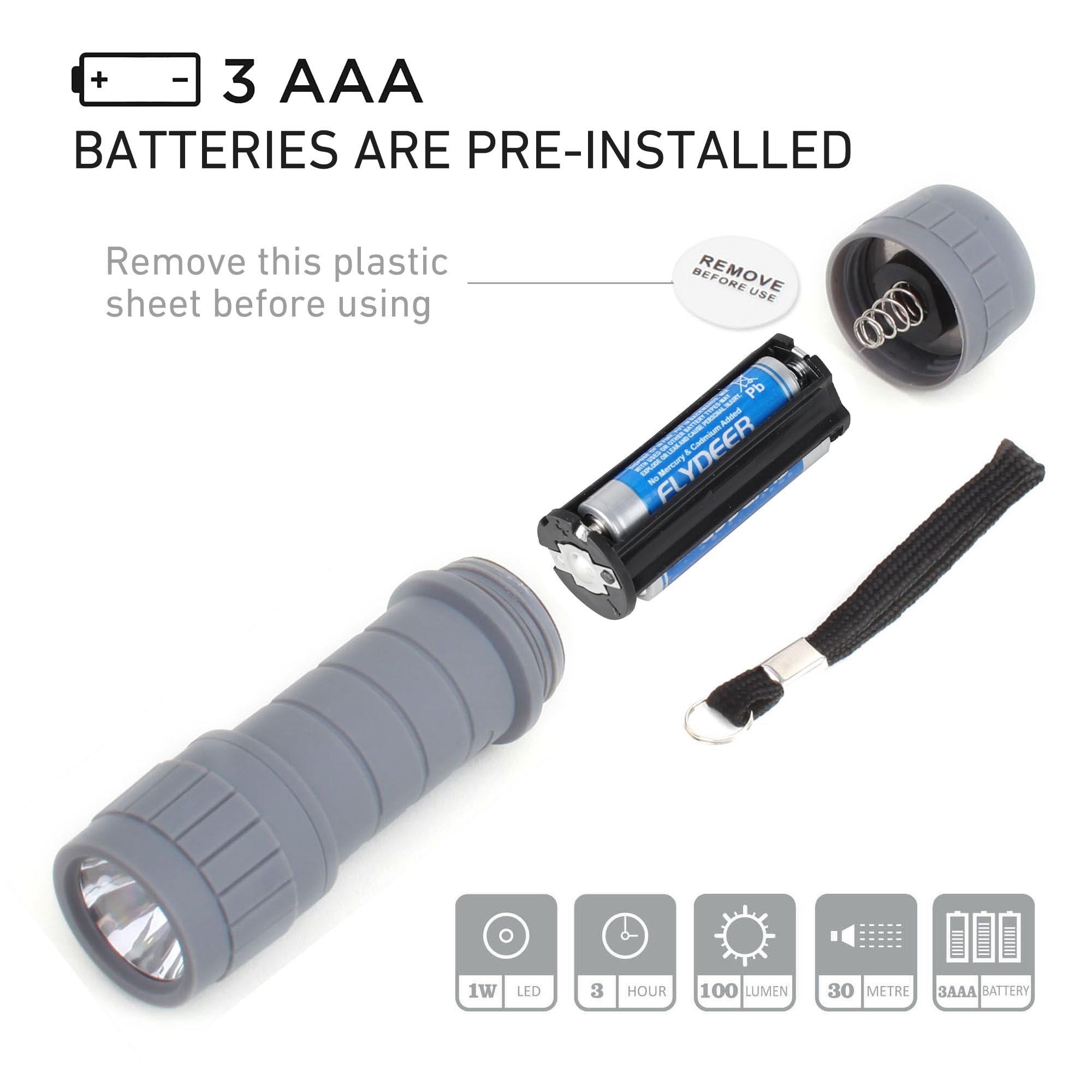 6er-Pack Professionelle Mini-Taschenlampen, superhelle 100 Lumen LED-Taschenlampen für Kinder, mit 18 AAA-Trockenbatterien im Lieferumfang enthalten