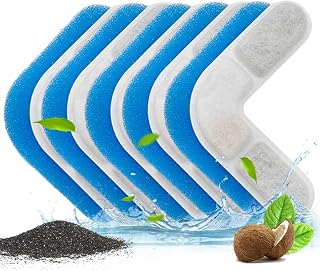 Petnimal Cat Water Fountain Filters 5 Pack Cat Fountain Filter Replacement, 4-Stage Filtration System Activated Carbon, Filter for 74oz/2.2L Automatic Cat Fountain, Pet Water Dispenser for Cats Dogs