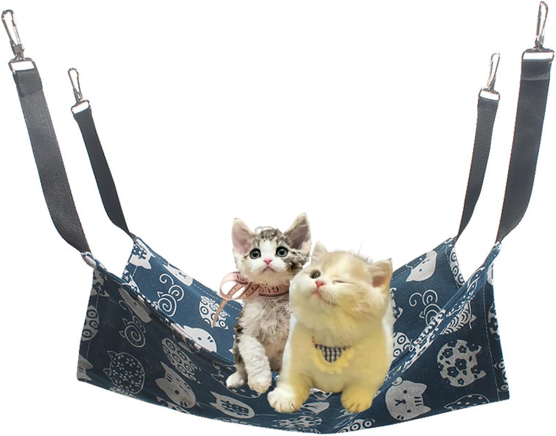 Cat Hammock, Cat Supplies, With Adjustable Rope, Cat Bed, Load Capacity 8.8 lbs (4 kg), Hammock for Cages, Washable, Breathable, Spring, Summer, Autumn, Size: 13.8 x 13.8 inches (35 x 35 cm