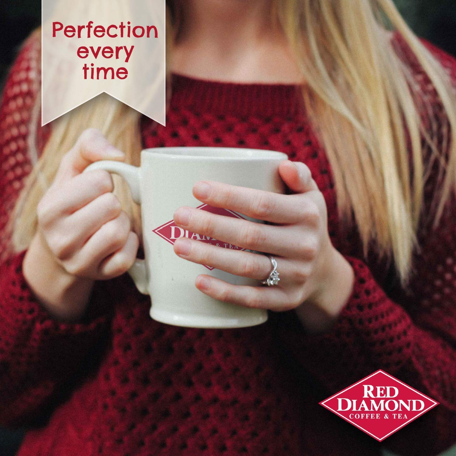 Red Diamond Ground Coffee, Decaffeinated, Medium Roast, 100% Arabica Premium Beans, Strong & Full-Bodied Flavor, 11 Ounce Resealable Bags (4 Pack)