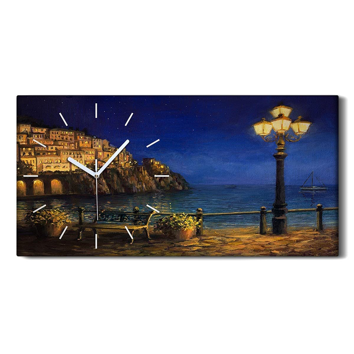 Horloge sur Toile Grand Format Image Décoration Salon Moderne 60x30cm