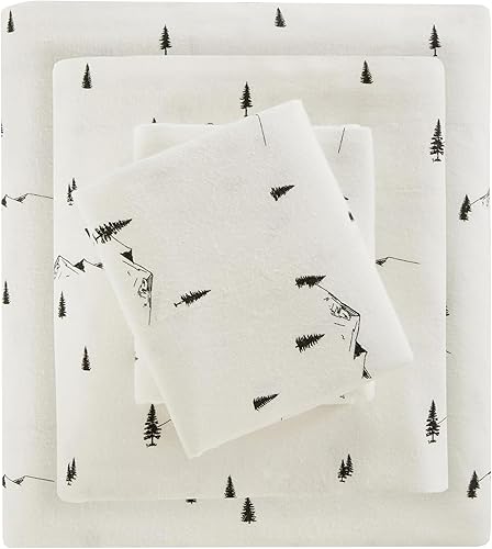 Miniatura 1 de Woolrich Juego de sábanas de franela de algodón cálido y transpirable, con bolsillos elásticos que se adaptan a colchones de hasta 14 pulgadas, para