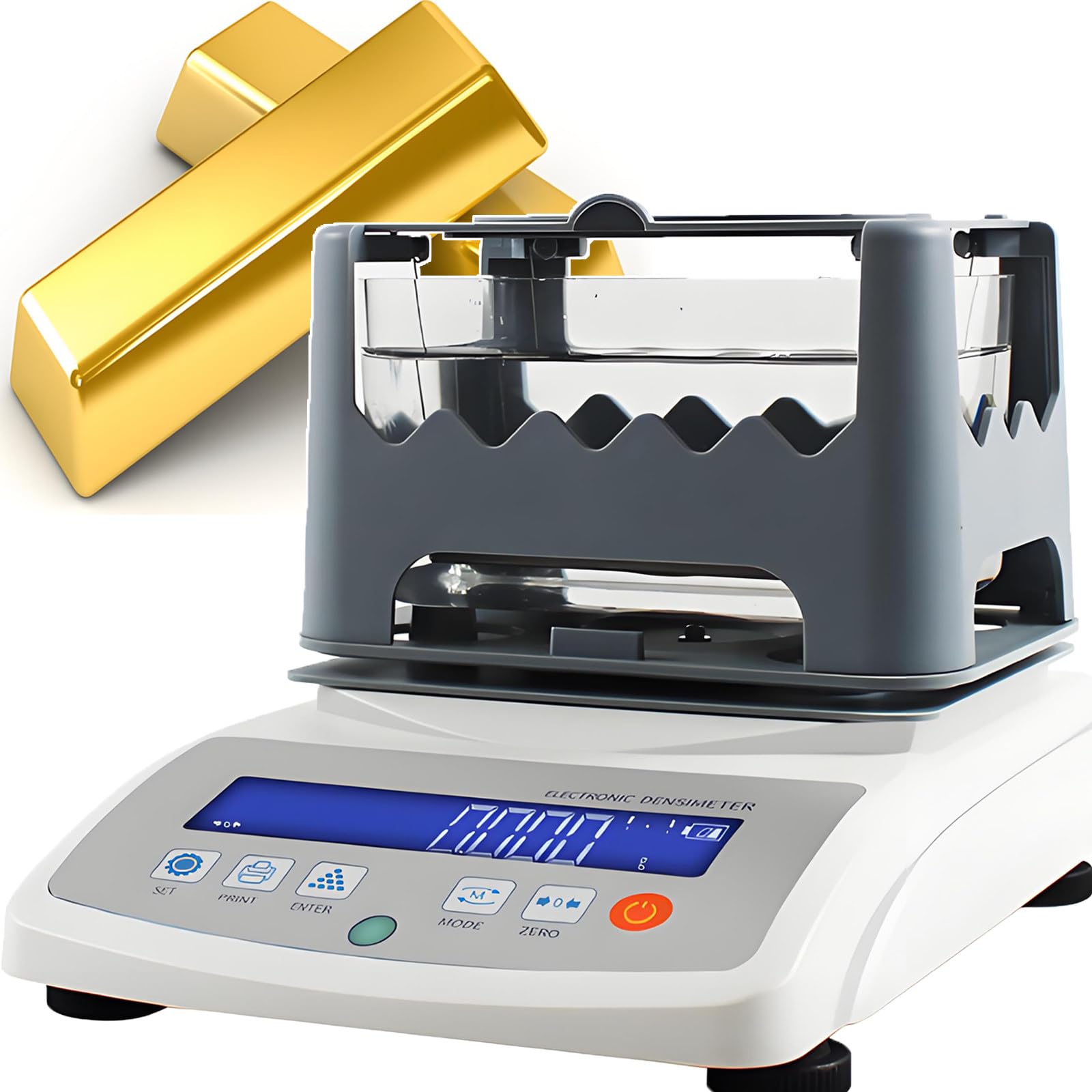 Pro Gold-Reinheitstest-Kits, Digitales Elektronisches Gold-Reinheitstester-Messgerät, Gold-Reinheitstest-Analysegerät, Dichtegenauigkeit 0,001 G/Cm3,300/0.01g