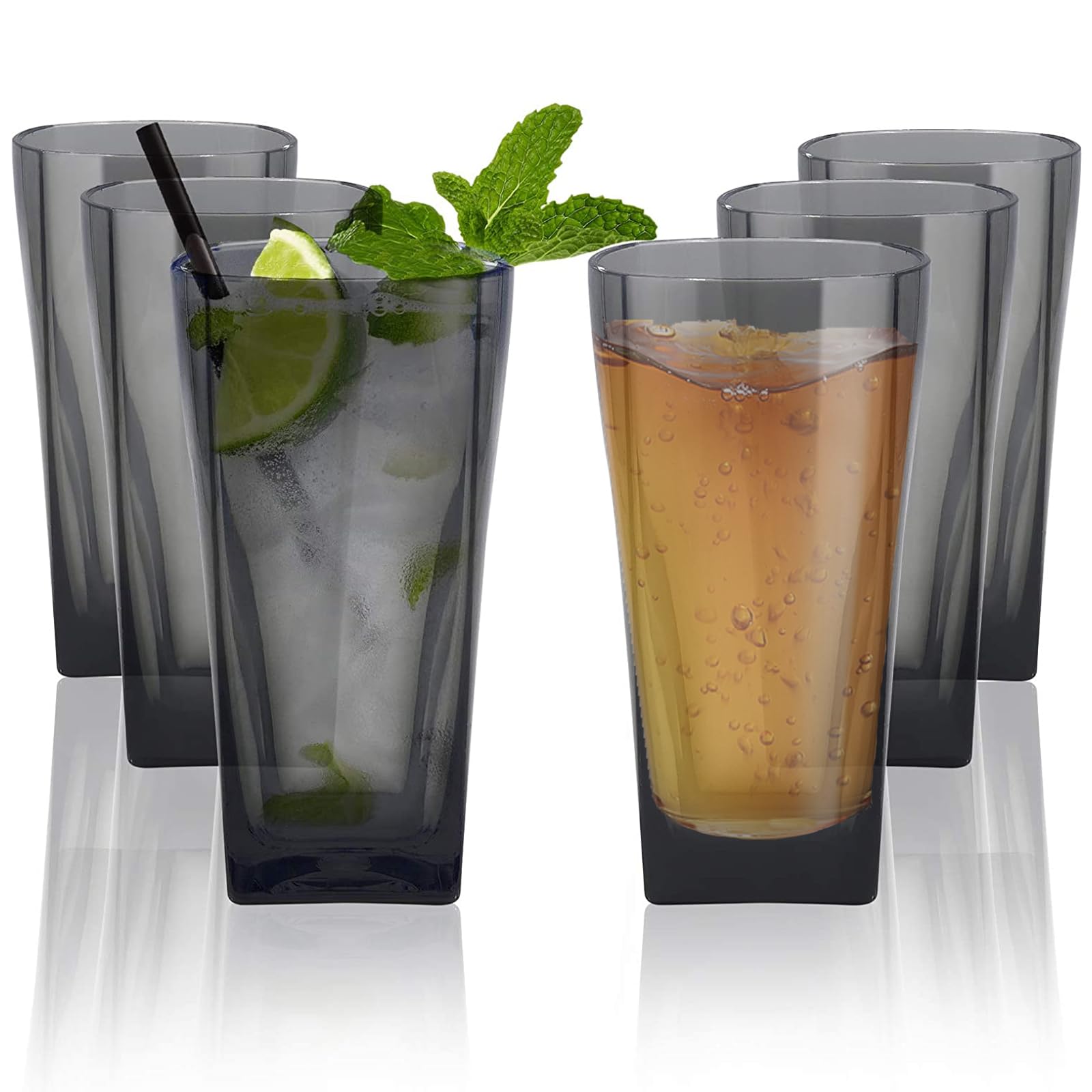 12 oz Plastic Water Tumbler Unbreakable Water Drinking Glasses Stackable Reusable Plastic Cups Acrylic Glasses Drinkware Dishwasher Safe