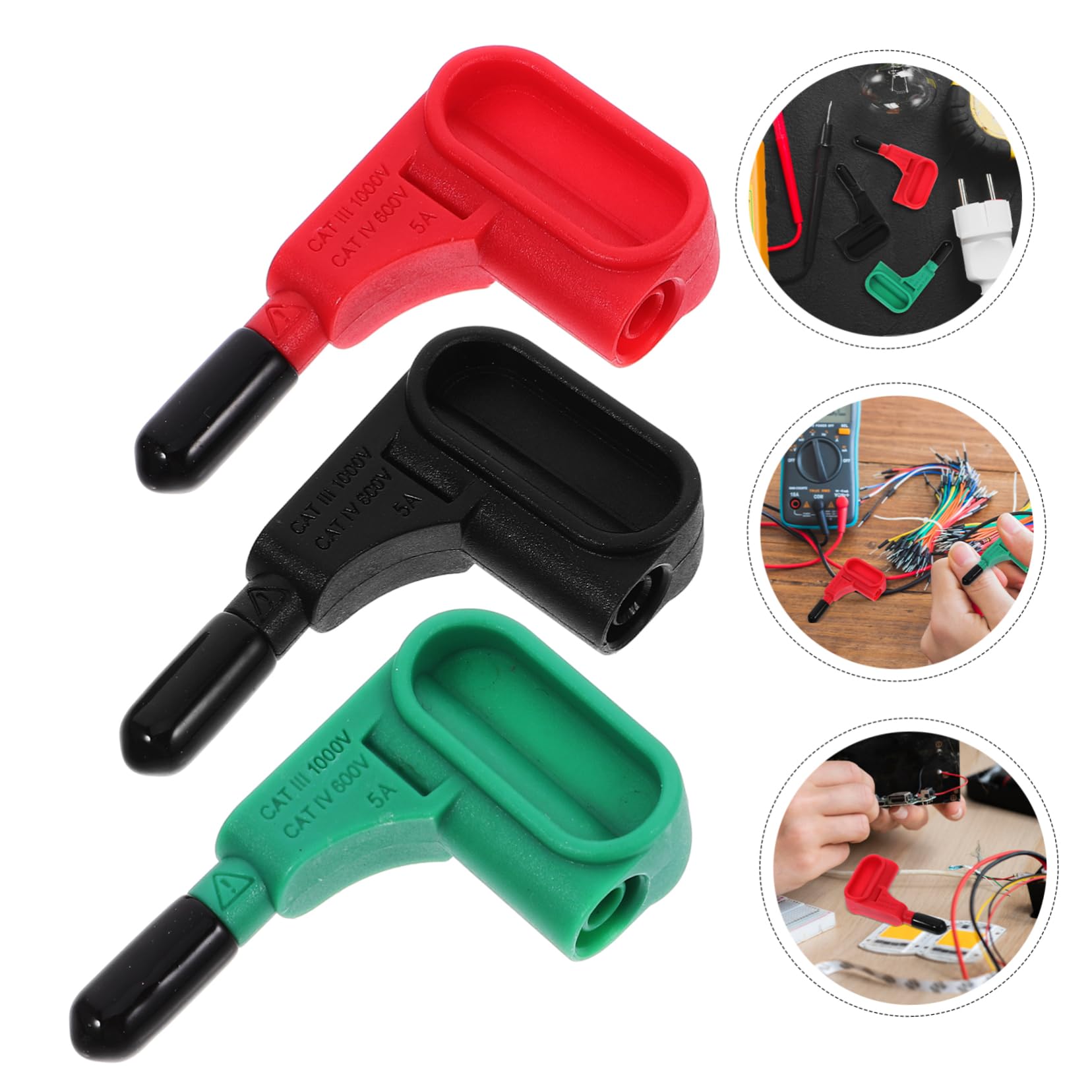 Gadpiparty Lot de 15 sondes de test magnétiques avec fiche banane, sans soudure, pointes de test pratiques pour multimètre, convient pour l'électronique et les applications automobiles