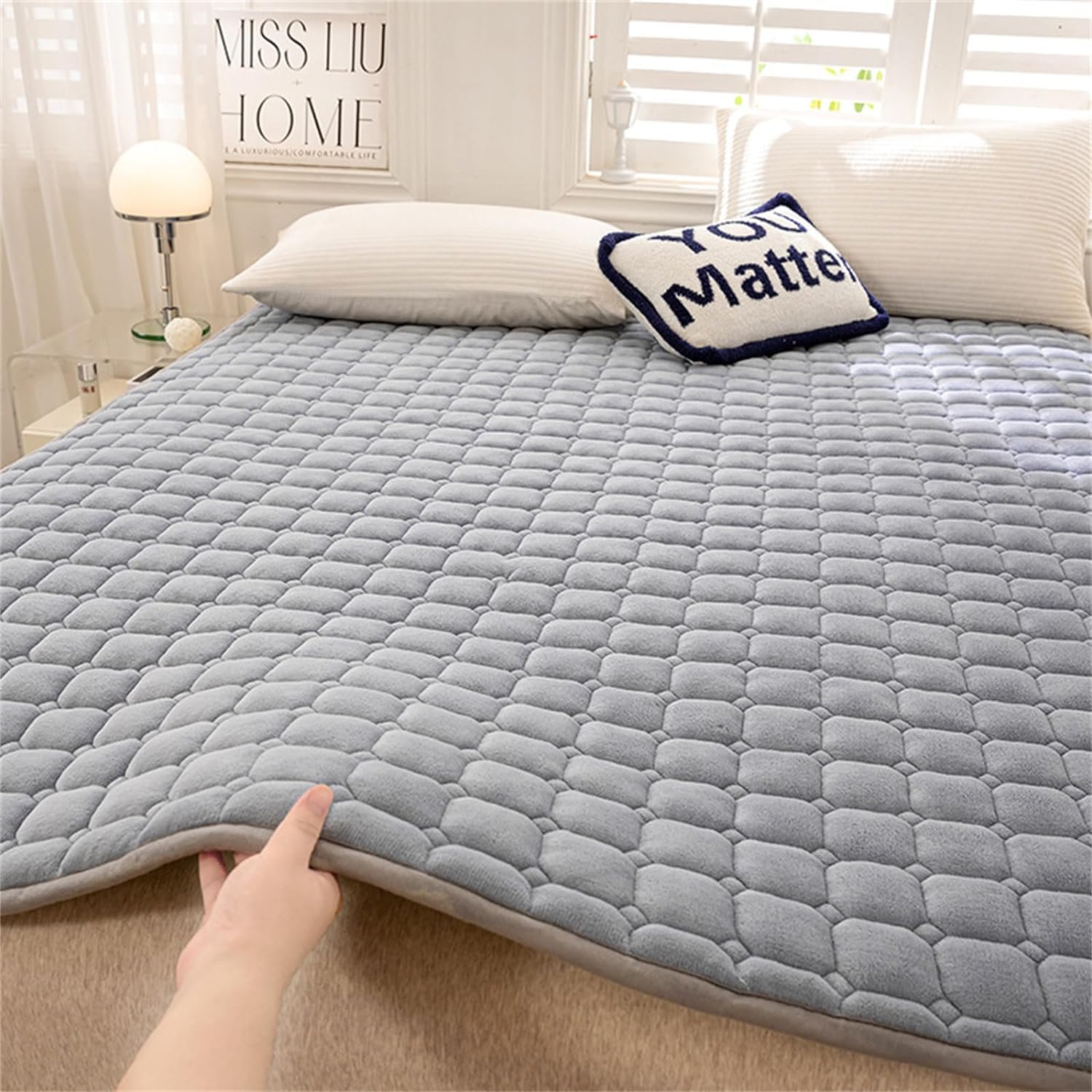 Zlznx 4 Japanese Folding Mattress Double Futon Floor Mat Soft Tatami Sleeping Pad Camping Non-Slip And Breathable For Home Dormitory,,100X200cm