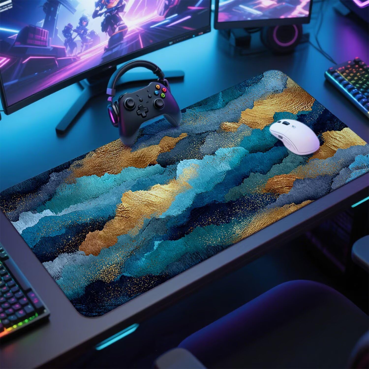 Abstrakcyjna podkładka pod mysz pod mysz pod mysz do gier XXL 1400x600x3mm podkładka pod mysz nowoczesna duża podkładka pod mysz dla graczy akcesoria PC antypoślizgowe i wodoodporne, do klawiatury w