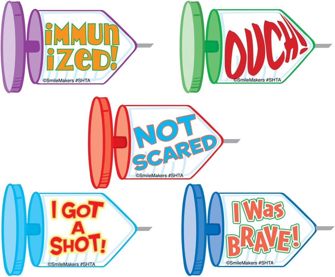 SmileMakers Shaped Shot Stickers - Prizes and Giveaways - 100 per Pack